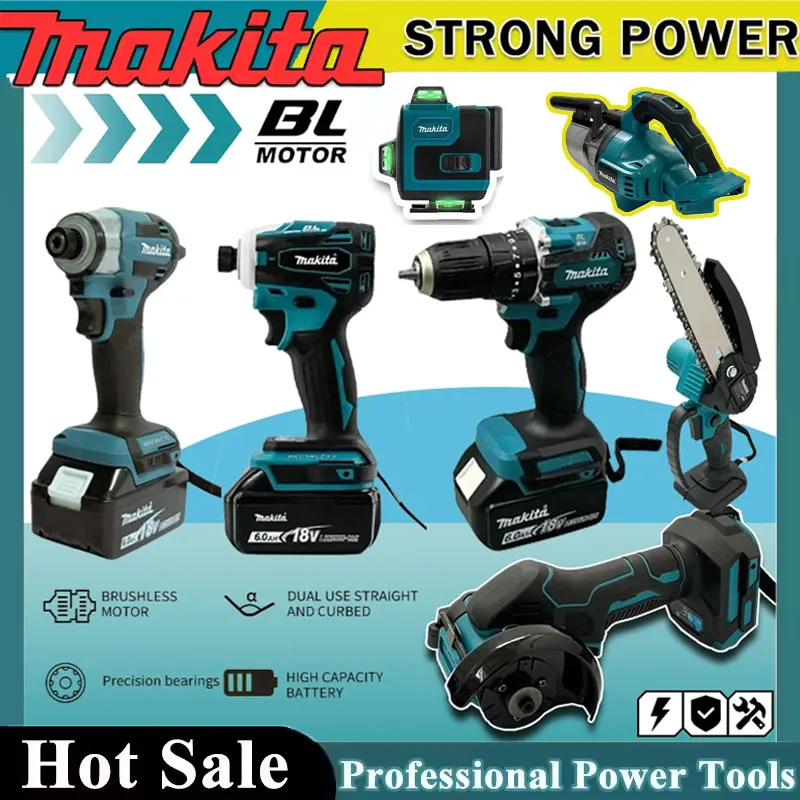 Power Tools Impact - Makita Cordless Power Tools Kit Portable