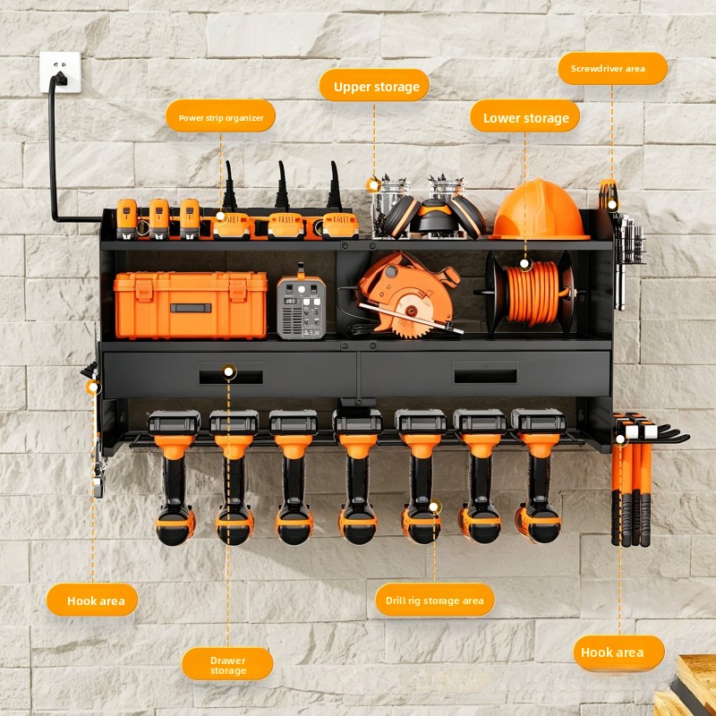 Power Tools Display Rack - Durable Heavy Duty Power Tool Storage