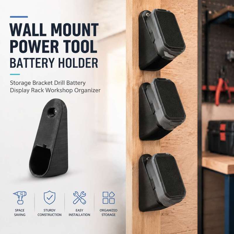 Power Tools Display Rack - Wall Mount Power Tool Battery Holder