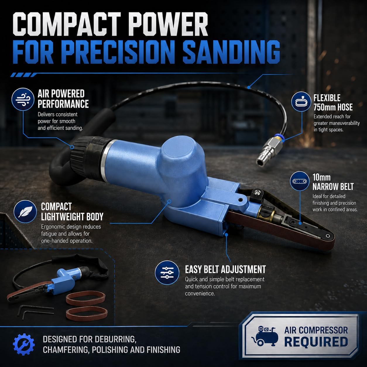 WILIN Pneumatic Finger Belt Sa - Detail Sander Corner recension och pris